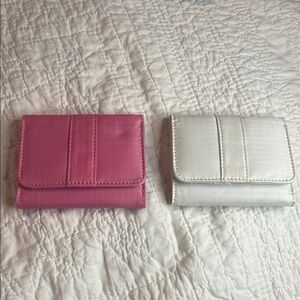New Pink and White Wallet Set